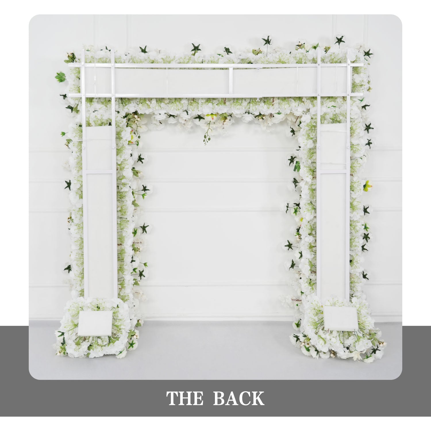 White Rose Flower Row Wedding Background Frame Arch
